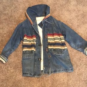 Vintage hooded denim Jean jacket